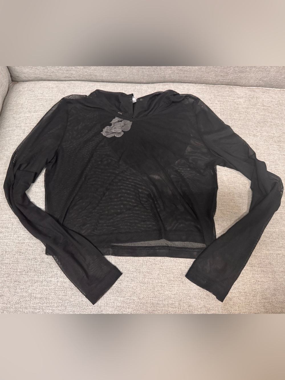 iHeartRaves Black Sheer Long Sleeve Mesh Top
